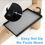 Luckyone Bedside Shelf Metal for Bunk Bed & Top Bunk, Clip On Nightstand, Bed Side Table Tray Organizer, College Dorm Room Essentials with Hook, Cord Clip and Cup Holder