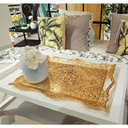 Large Gold Turkish Tea Coffee Serving Table Tray Decorative Home Decor Handles - Party Bar Outdoor Dresser Dessert Fancy Metal Rectangle Kitchen Brass Moroccan Bathroom Vanity Gift Tray