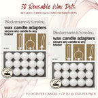 Biedermann & Sons Round Wax Candle Adapters Pellets, White, 0.5 Inch - 2 Cards, 30 dots