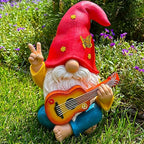 Mood Lab Garden Gnome - Funny Hippie Gnome Figurine - 9.25 Inch Tall Lawn Statue - for Outdoor or House Decor
