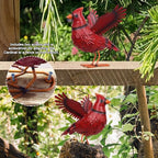 hogardeck Cardinal Garden Decor Outdoor Statues, Large Metal Red Bird Standing Yard Art, Lawn Sculptures Ornaments for Outside Patio Backyard, Holiday Sympathy Gifts for Grandma Mom