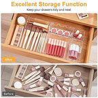 SMARTAKE 22-Piece Drawer Organizer with Non-Slip Silicone Pads, 5-Size Clear Desk Drawer Organizer Trays Storage Tray for Makeup, Jewelries, Utensils in Bedroom Dresser, Office and Kitchen, Clear - size: 22 PCS
