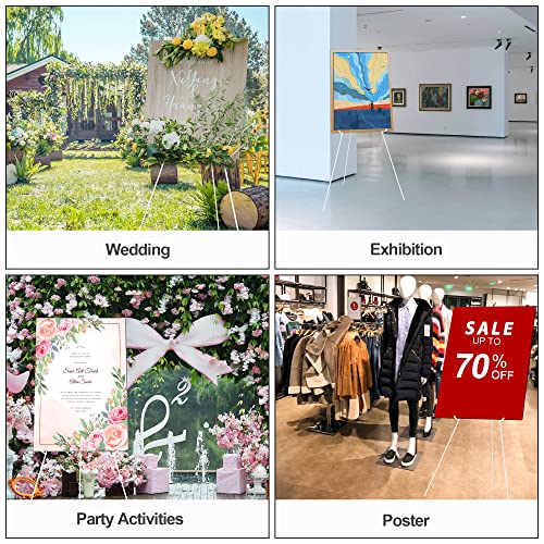 Easel Stand for Wedding Sign & Poster - 63" Display Easels with Adjustable Metal Frame - White - style: White