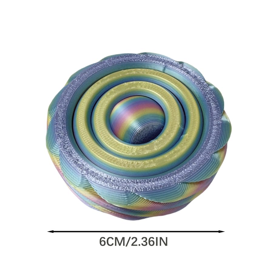 3D Rotating Gyroscope Sculpture - Sculpted Desktop Decor, Personalized Home Office Gifts for Men and Women (Fathers, Husbands, Boyfriends) - color: Multicolour