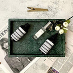 Natural Marble Storage Vanity Tray, Cosmetics Jewelery Tray, Kitchen Organizer, Coffee Table Tray (Dark Green, 11.8L x 7.87W x 1.18H) - color: Blue Green