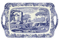 Pimpernel Spode Blue Italian Collection Large Handled Tray | Serving Tray for Lunch, Coffee, or Breakfast | Made of Melamine for Indoor and Outdoor use | Measures 18.9" x 11.6" | Dishwasher Safe