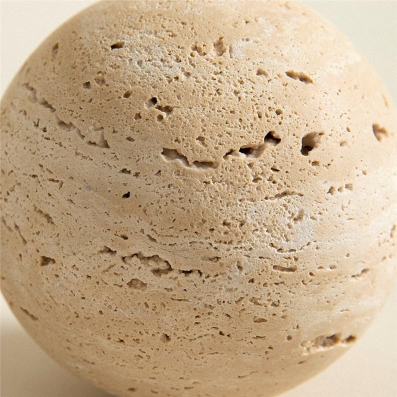 Travertine Sphere, Natural Stone Ball, Natural Home Décor, Decorative Balls, Sustainable Book Shelf and Coffee Table Décor
