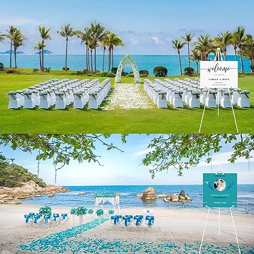 JIUYE Basic White Easel for Wedding Signs,Adjustable Height Floor Easel Stand for Display Posters Tripod Base,Hold Lightweight Arts Indoor use,Supports 4lbs,1Pack