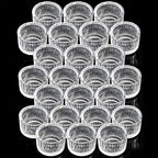 Elsjoy 24 Pack Glass Tealight Candle Holder, 2" x 1.4" Small Clear Glass Votive Candle Holders Mini Ribbed Tealight Holder for Wedding, Birthday, Festival, Table Centerpiece