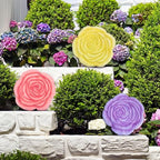 Cinnvoice 3 Pack Garden Stepping Stone Outdoor, Decorative Dimensional Resin Stepping Stones for Patio Pathway Landscaping Walkway Sculpture Yard Backyard Lawn(Rose,10 Inches) - size: 10 Inches, style: Rose
