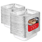 Aluminum Pans 9x13 Disposable Foil Baking Pans (Pack Of 100) - Half Size Steam Table Deep Pans - Tin Foil Pans Great for Cooking, Heating, Storing, Prepping Food, Stock Your Home - size: 100 Pack