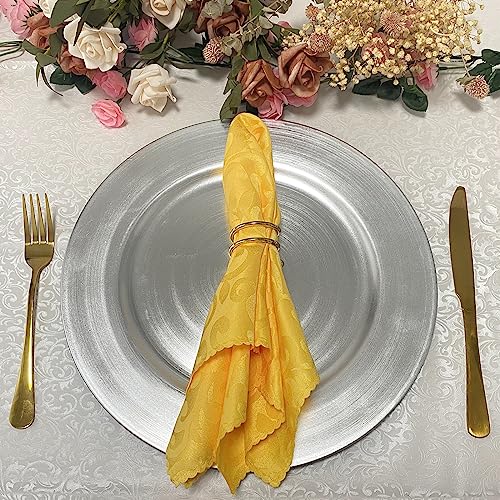 13inch Round Plastic Charger Plates,Set of 8,Charger Plates for Dinner,Wedding,Party,Event Decoration. (Metallic foil Silver) … - color: Metallic foil Silver