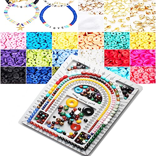 MIAO YUAN 4PCS DIY Hand String Necklace Design Plates Beaded Measuring Tray for Jewelry Making, Size Measuring Panel Flocking Jewelry Finishing Tray - color: Silver