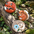 Cinnvoice 3 Pack Garden Stepping Stone Outdoor, Decorative Dimensional Resin Stepping Stones for Patio Pathway Landscaping Walkway Sculpture Yard Backyard Lawn(Animal,10 Inches) - size: 10 Inches, style: Animal