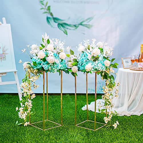 Gold Flower Stand for Table: 23.6” Tall Centerpiece Stand for Wedding Table Reception Floral Center Pieces with Home Decoration Party Event 10 PCS - size: 23.6 INCH-10PCS