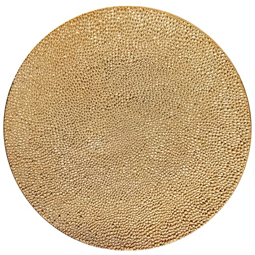 13inch Round Plastic Charger Plates,Set of 8,Charger Plates for Dinner,Wedding,Party,Event Decoration. (Bubble Gold) … - color: Bubble Gold
