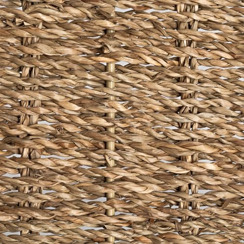 Household Essentials Round Handwoven Seagrass Tray with Scalloped Edge and Handles, Natural - color: Natural Seagrass, size: 14"