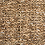 Household Essentials Round Handwoven Seagrass Tray with Scalloped Edge and Handles, Natural - color: Natural Seagrass, size: 14"