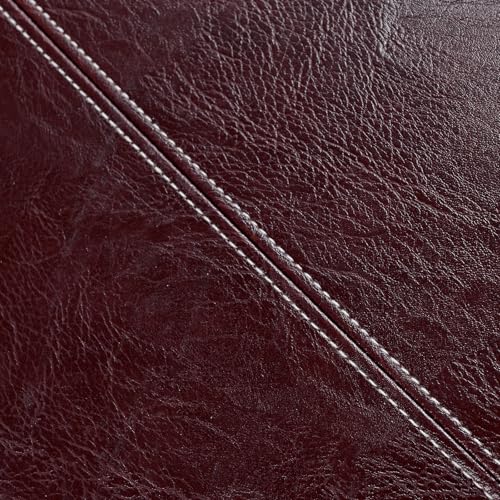 Fancy Homi 2 Packs Burgundy Faux Leather Decorative Throw Pillow Covers 16x16 Inch for Living Room Couch Bed, Modern Farmhouse Home Decor, Wine Red Hand Stitched Accent Square Cushion Case 40x40 cm - color: Burgundy, size: 16" x 16" (Pack of 2)