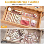 SMARTAKE 13-Piece Drawer Organizers with Non-Slip Silicone Pads, 5-Size Desk Bathroom Drawer Organizer Trays Storage Tray for Makeup, Jewelries, Utensils in Bedroom Dresser, Office and Kitchen, Clear - size: 13 PCS