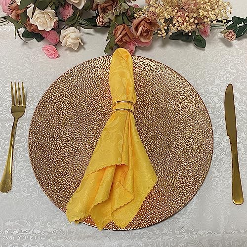 13inch Round Plastic Charger Plates,Set of 8,Charger Plates for Dinner,Wedding,Party,Event Decoration. (Bubble Gold) … - color: Bubble Gold