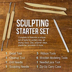 U.S. Art Supply Pottery & Clay Tools Set (14-Piece) - Includes Pottery Tools, Canvas Case for Sculpting, Ceramics, and Easy Storage & Transport - size: 14-Piece with Nylon Case