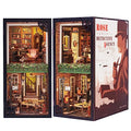 Cutefun Book Nook Kit, DIY Miniature Dollhouse Booknook for Adults, 3D Wooden Puzzle Bookend Bookshelf Insert Decor with LED Light, Gift for Craft Lovers (Rose Detective Agency) - style: Rose Detective Agency
