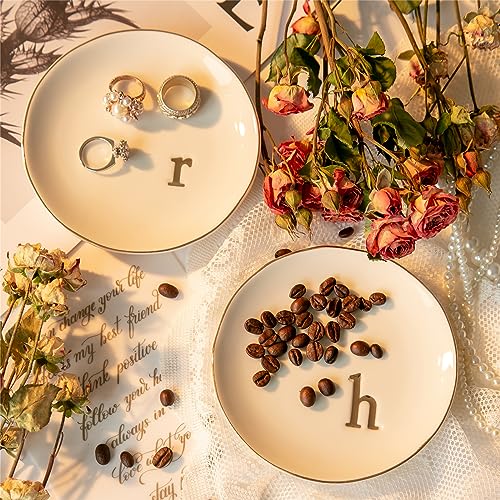 Ceramic Ring Holder for Jewelry, Jewelry Tray, Ring Dish, Aesthetic Room Decor, Engagement Gifts Bride Gifts Wedding Gifts for Women, White, 4.75"(H) - color: H