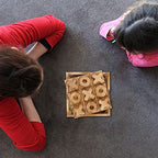 Glintoper Tic Tac Toe & Tumble Tower Blocks Tables Game Set, Classic Wood Stacking Game & XOXO Board Games for Kids Family, Living Room Rustic Coffee Table Decor, Travel Strategy Board Games - style: Tic Tac Toe & Tumble Tower
