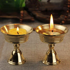 Copper Candle Holder, 1PC, Butter lamp Holder, Long lamp, Candle Rod, Candle Holder, Copper Cup, Home Decoration（NO.7）