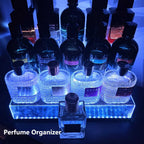YMVV 15.7 IN Clear Acrylic Display Riser Shelf with LED light,3 Tier Display Step Shelves Holder, Perfume Cologne Organizer Holder,Pops Toys Figures, Clear Cupcake Riser, Dessert Shelf ,2 Pack - color: LED+15.7IN+2 Pack