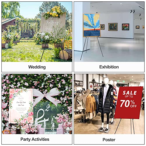 Easel Stand for Wedding Sign & Poster 63'' Easels for Display Portable Art Easel for Floor Adjustable Metal Easel Black 3 Pack - style: Black 3 Pack