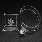 GSHLLO 2 Pcs Clear Acrylic Watch Display Stands C Shape Display Holder Bangle Bracelet Display Racks Wrist Jewelry Show Stand Showcases for Home Shop Use