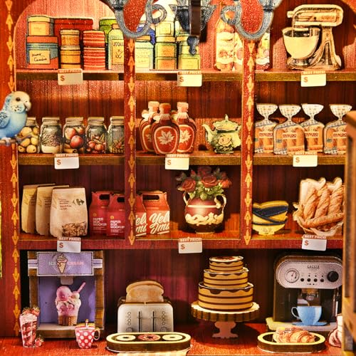 TOYQI Book Nook Kit, DIY Miniature Dollhouse Kit for Adults and Teens, Booknook Tiny House Kit Bookshelf Decoration 3D Wooden Puzzle Bookend - style: Sweet House