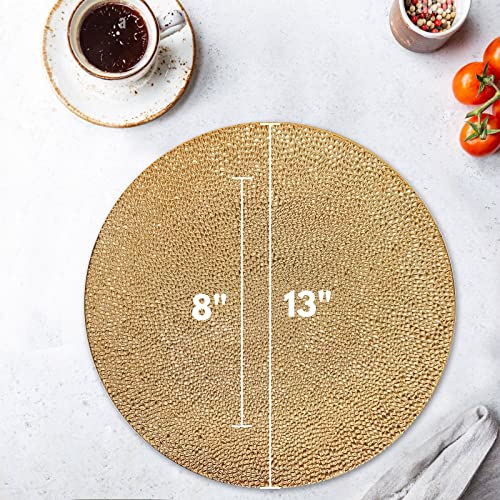 13inch Round Plastic Charger Plates,Set of 8,Charger Plates for Dinner,Wedding,Party,Event Decoration. (Bubble Gold) … - color: Bubble Gold