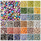Glazed Ceramic Mosaic Tiles,Glazed Porcelain Tiles,Art Craft Supplies,Square Shapes(12mm), Smoothed Edges,300g/200pcs, Prefect for DIY Art Crafts Supplies,Flesh - color: Flesh