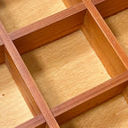 Cregugua 2 Pack Wooden Sorting Tray Grid Display Wood Divided Organizer Brown finished Section Box (12 Compartments,12.9 x 9.1 x 1.55 Inch Each Tray)