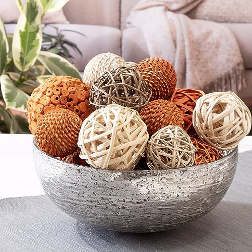 ANDALUCA Large Decorative Vase Filler Bag with Orbs, Balls (Burnt Orange) - color: Burnt Orange