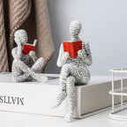 Pulp Reading Women Figurine, Reading Statues for Home Decor, Thinker Statue Decor Modern Figurines Abstract Sculpture for Home Decoration Living Room Office Bookshelf Shelf Table (B) - style: B