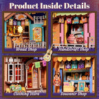Fsolis Book Nook Kit Día De Muertos - 3D Wooden Puzzles for Adults DIY Miniature House Bookshelf Decor Decorative Bookends Gifts for Women Book Lovers (Plaza de Los Muertos) - style: Plaza de Los Muertos