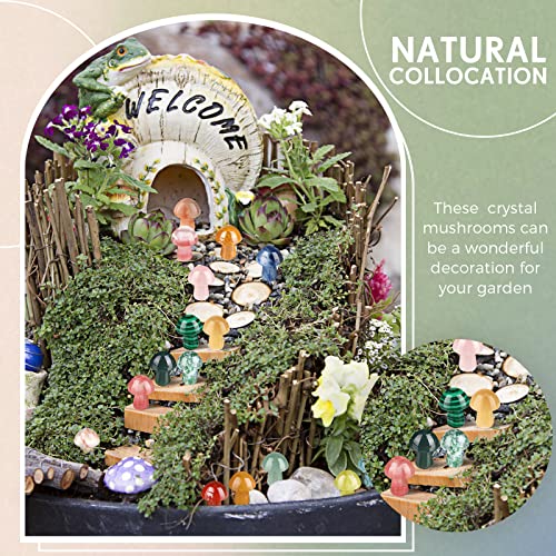 120 Pieces Crystal Mushroom Sculpture Decor Bulks Hand Making Mushroom Crystals Gemstone Quartz Mushrooms Polished Crystal Cute Mushrooms Crystals Stones Decor for Witchcraft Meditation Garden Home
