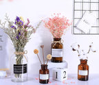 500ml Empty Amber Glass Vase Small Bud Vase Apothecary Jars Decorative Glass Bottles Tabletop with Creative Rope Design for Home Decor Centerpiece Wedding Party Wedding Rustic Home Table Decor