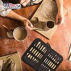 U.S. Art Supply Pottery & Clay Tools Set (14-Piece) - Includes Pottery Tools, Canvas Case for Sculpting, Ceramics, and Easy Storage & Transport - size: 14-Piece with Nylon Case
