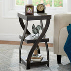 The Lakeside Collection Distressed Twisted Wood Accent Table - Distressed White - color: Distressed White