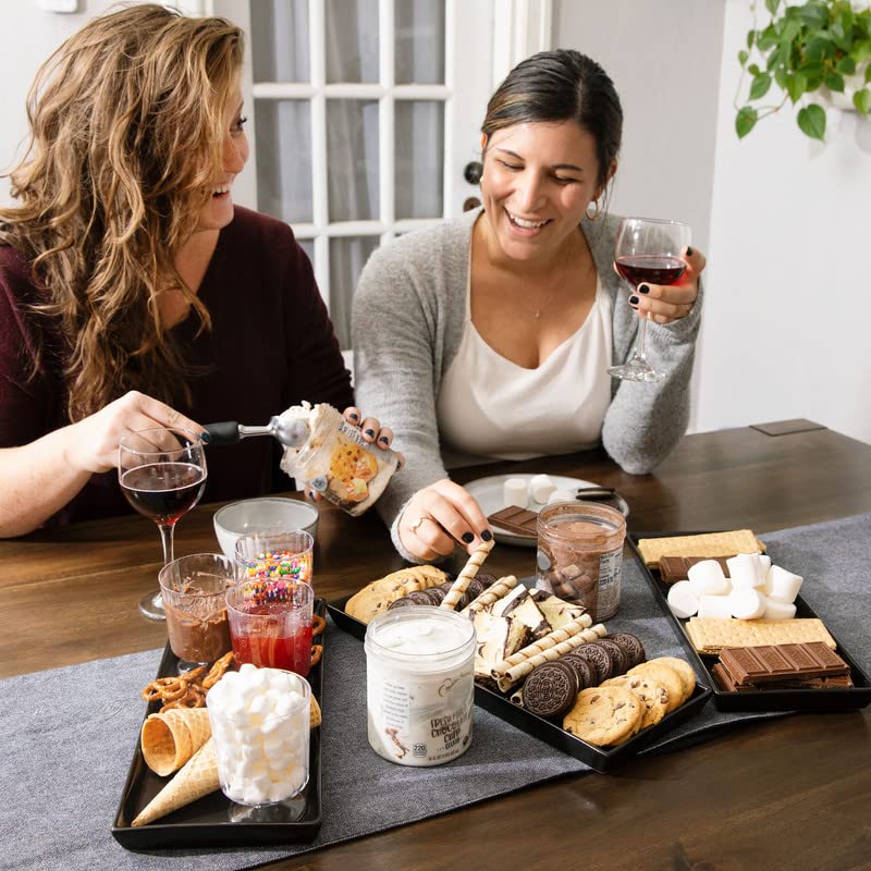 Home Beets Matte Black Ceramic Serving Platters (14 x 6 Inch Rectangle Plates) Serving Dishes for Entertaining, Food, Appetizers, Desserts, Cheese Board, Charcuterie, Sushi - Set of 4 Party Trays - color: Black