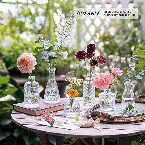 SUPMIND 24pcs Glass Bud Vase Set, Small Clear Flower Vases for Centerpieces in Bulk, Mini Vintage Vase for Wedding, Home,Table Decoration - color: Clear, size: 24Pcs