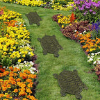 MDLUU Turtle Stepping Stone, Cast Iron Flagstone, Decorative Tortoise Stepping Stone for Garden Walkway, Flower Bed (Bronze) - size: Turtle(12.9" x 8.6")Bronze