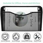 EASEPRES 3 Single Pocket Mesh Hanging File Organizer, Vertical Wall Mounted Magazine File Holder, Mount Basket Mail Paper Document Folder Organizing for Office, Home and School, Black