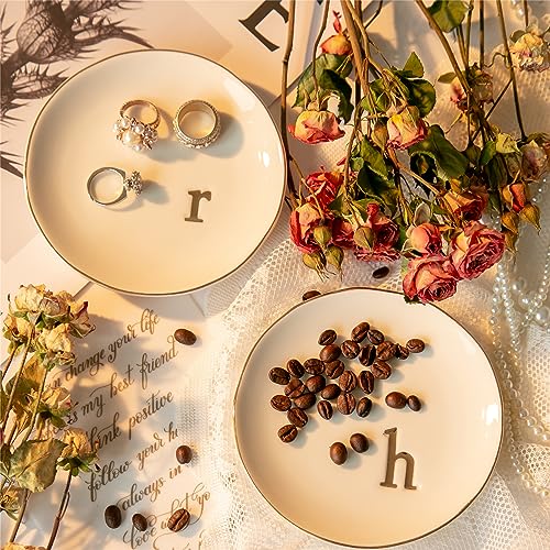 Ceramic Ring Holder for Jewelry, Jewelry Tray, Ring Dish, Aesthetic Room Decor, Engagement Gifts Bride Gifts Wedding Gifts for Women, White, 4.75"(R) - color: R