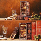 MiniCity Book Nook Kit, DIY Miniature Dollhouse Booknook Kit, 3D Wooden Puzzle Bookend Bookshelf Insert Decor with LED Light for Teens and Adults, Painter's Day at Dusk - style: Painter's Day at Dusk